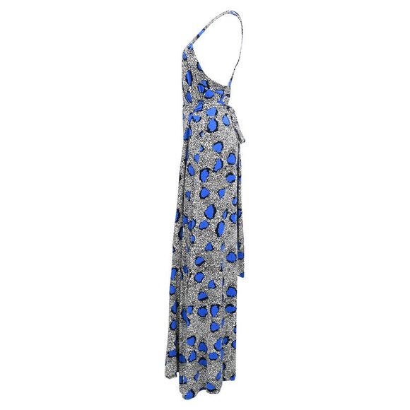 Diane von Furstenberg Sanson Floral Print Wrap Maxi Dress in Multicolor Viscose